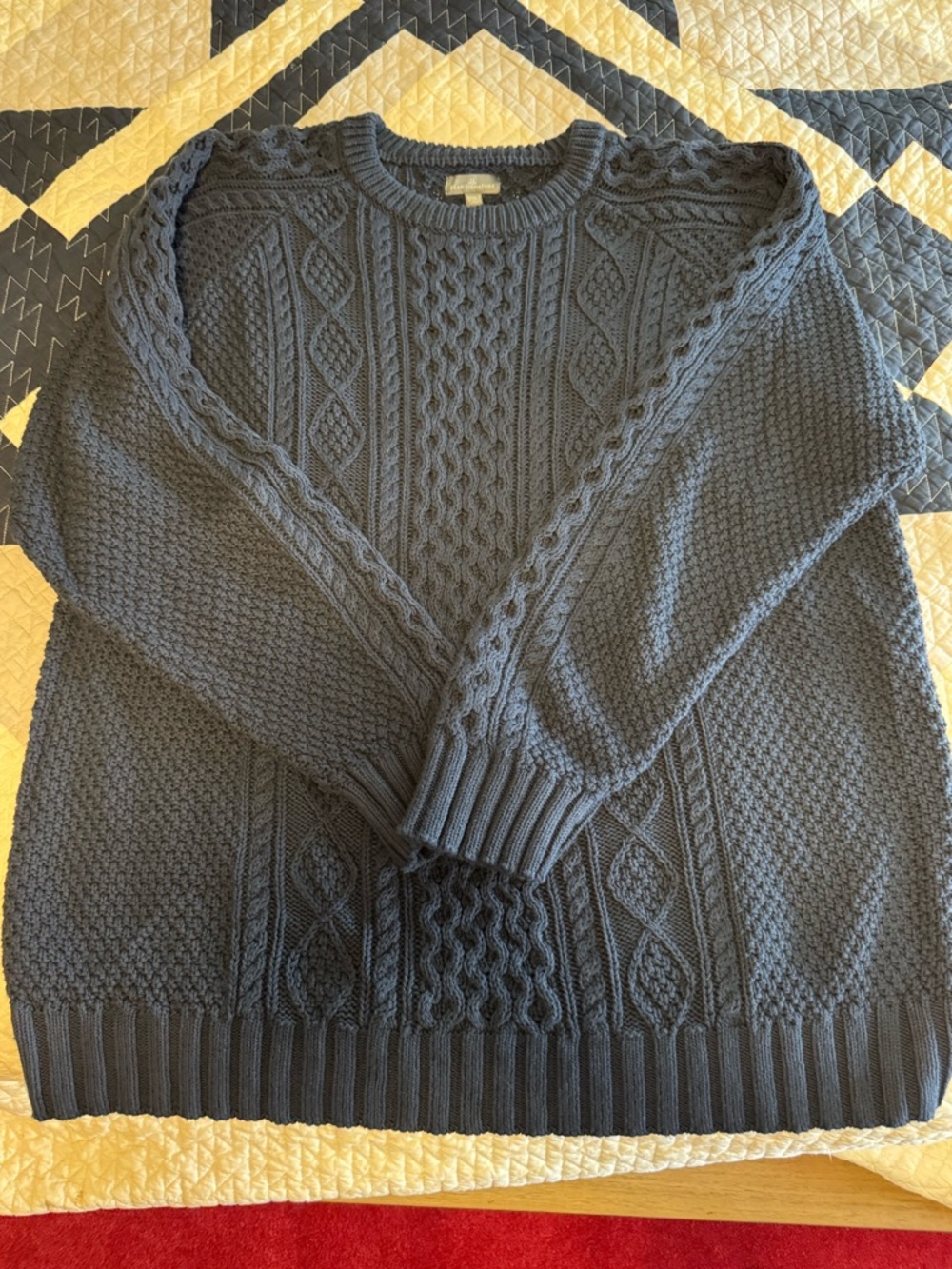 LL Bean Signature Cableknit Sweater - Navy - 3XLT